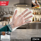 Disposable Plastic Gloves Hygienic & Durable for Food & Cleaning - Side View
