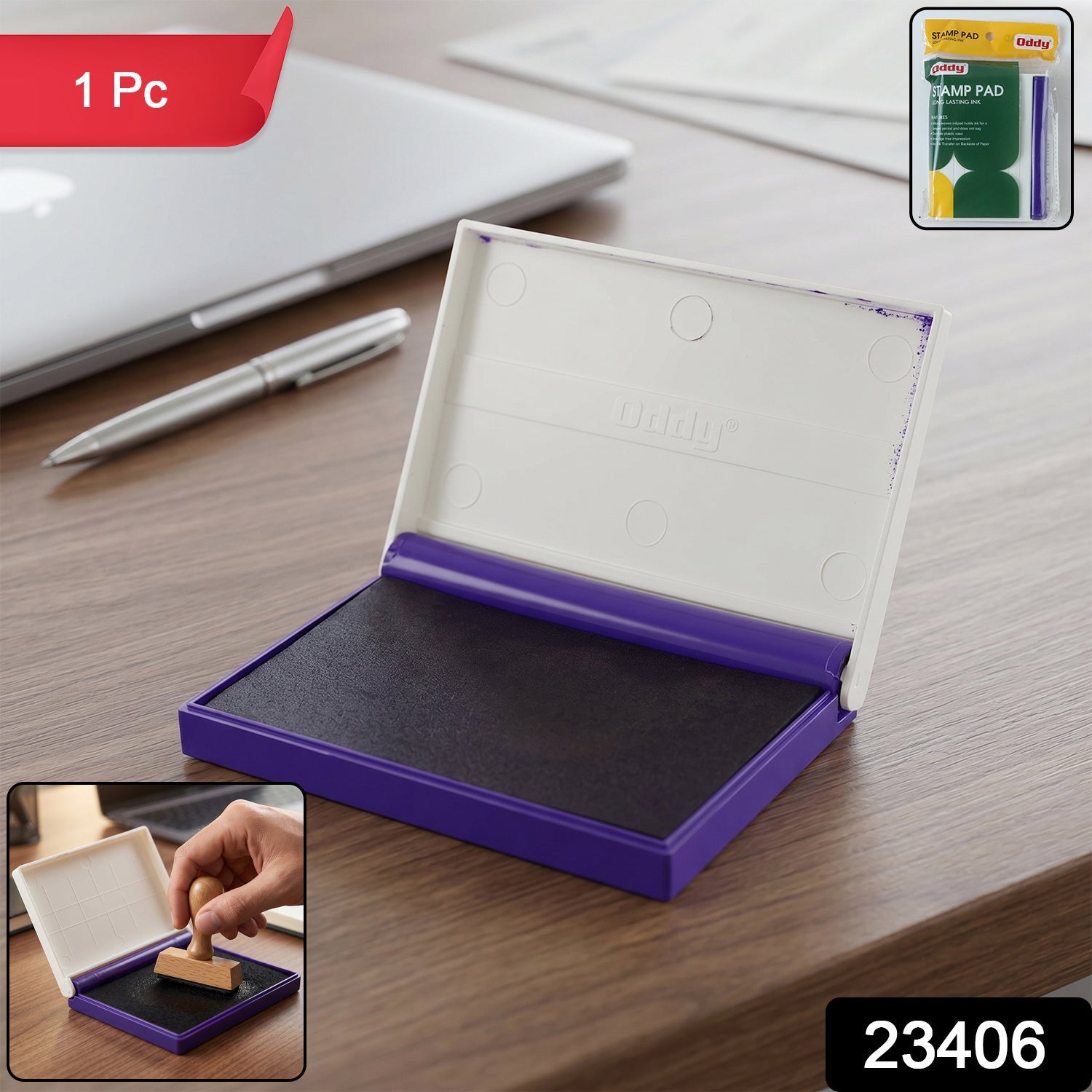 Ink Stamp Pad Quick-Drying for Clear Office Impressions - Side View