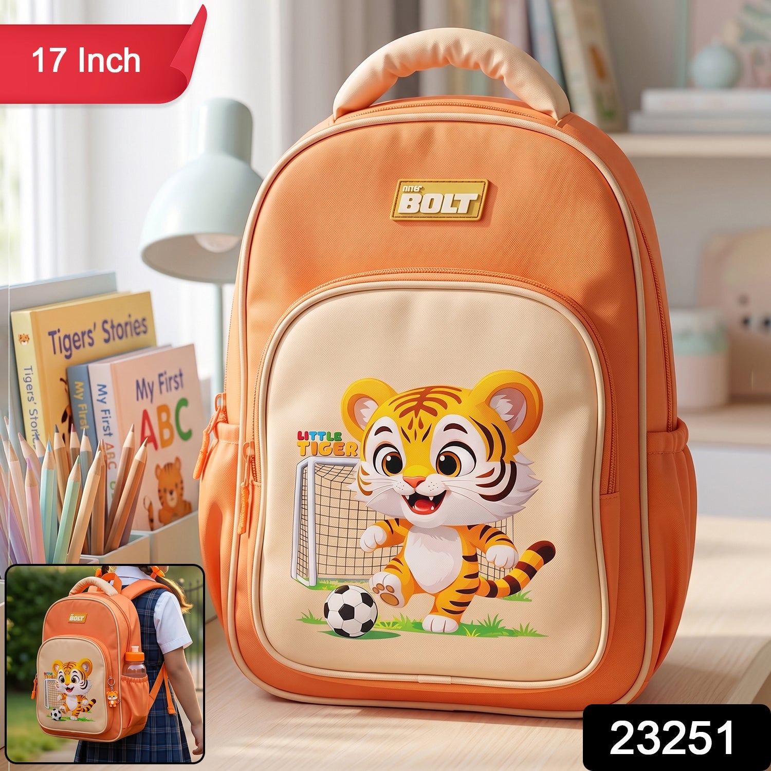 Cute Cartoon School Backpack Lightweight & Spacious for Kids - Side View