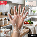 Disposable Plastic Gloves Hygienic Food & Cleaning Protection - Side View