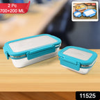 ALVENZA Stainless Steel Lunch Box – Durable Leak-Proof 2 Pc Set