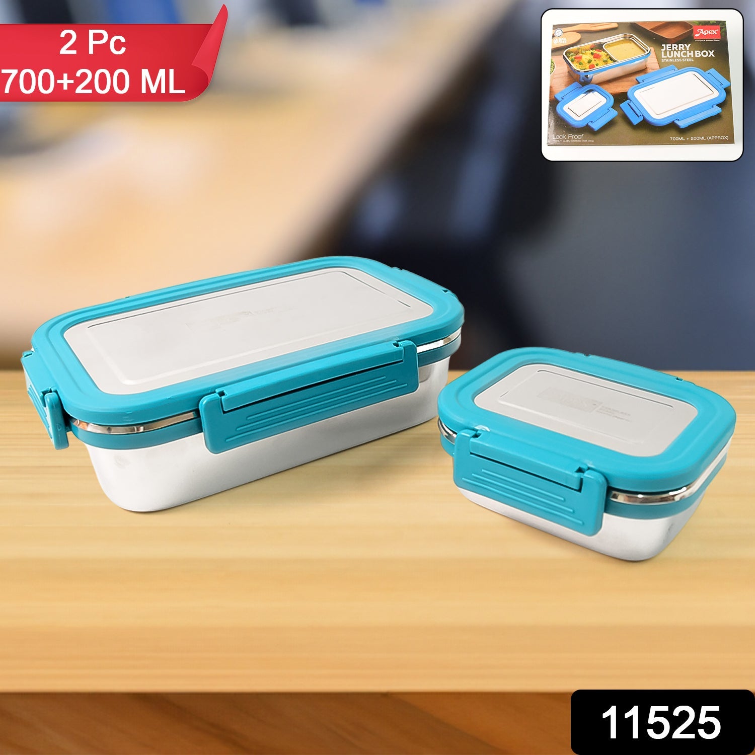 ALVENZA Stainless Steel Lunch Box – Durable Leak-Proof 2 Pc Set