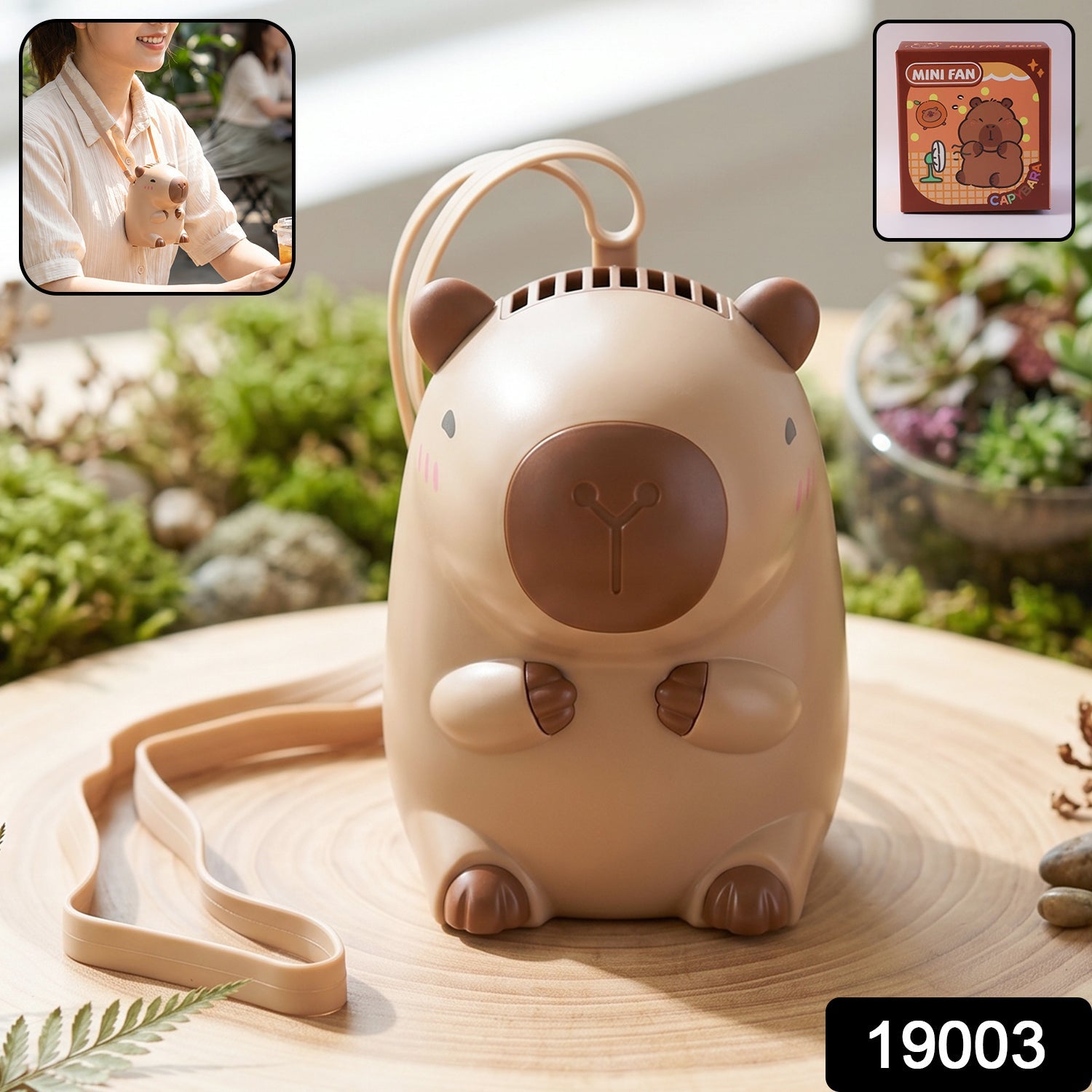 Mini Bear Fan Rechargeable & Portable for Outdoor Use - Side View