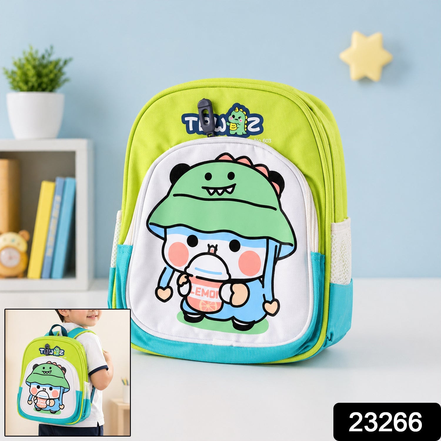 Kids Sling Backpack Lightweight Cartoon Design for Daily Use - Side View