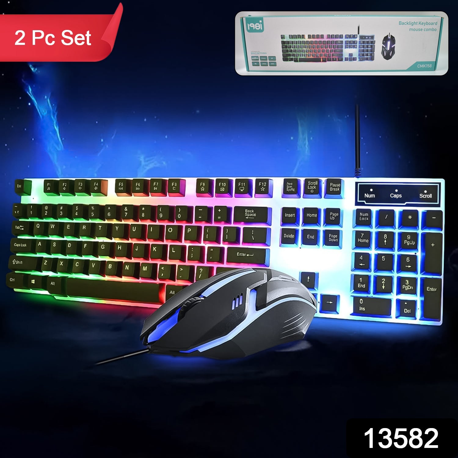 ALVENZA Colorful Backlit Keyboard Mouse Set – Ergonomic Wired Combo | Wiregenix
