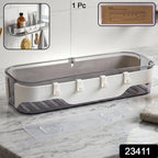 Bathroom Wall Shelf Space-Saving with Hooks & Modern Design - Side View