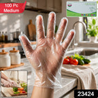 Disposable Plastic Gloves Hygienic & Single Use for Kitchen & Cleaning - Side View