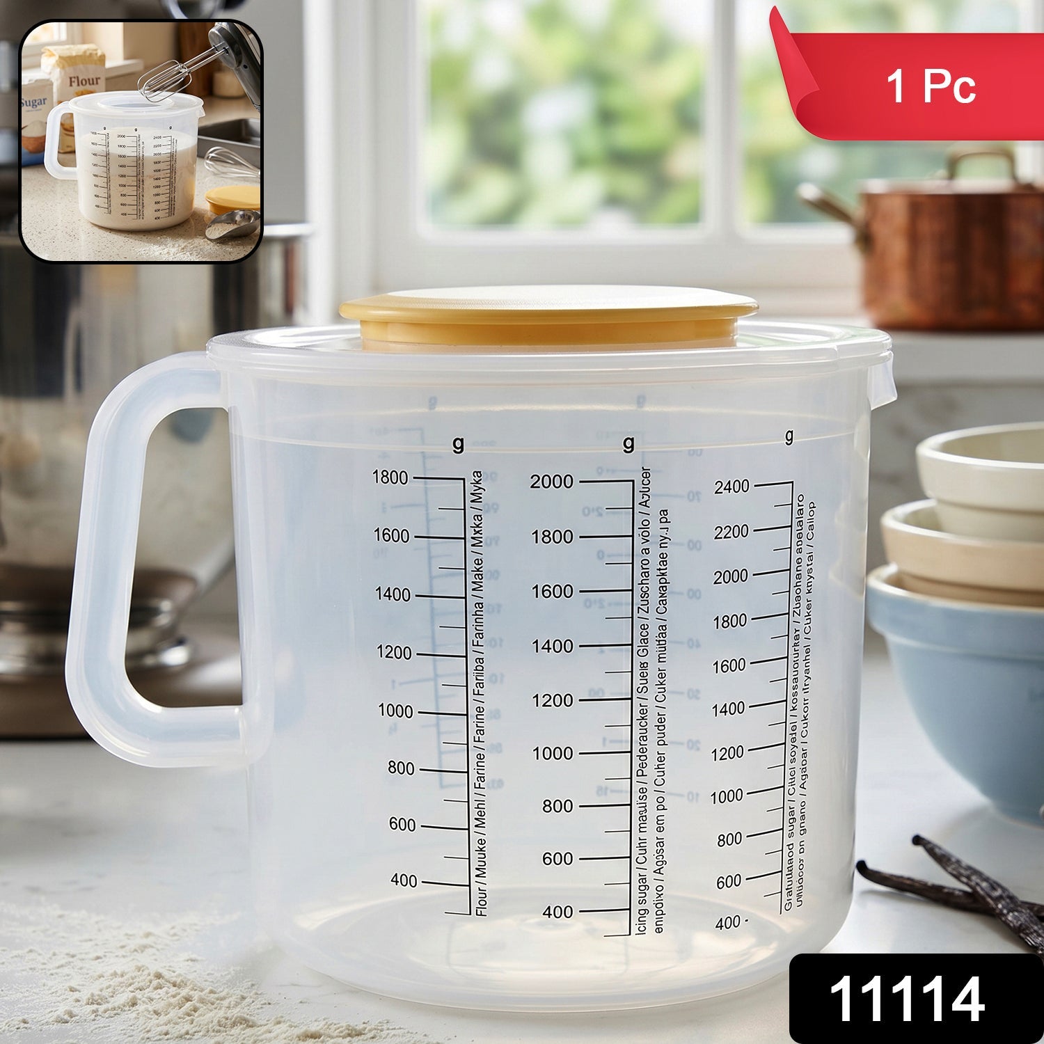 Plastic Measurement Storage Box Large Capacity & Secure Lid - Side View