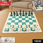 ALVENZA Portable Chess Set – Foldable, Travel-Friendly with Plastic Pieces