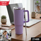 ALVENZA Insulated Tumbler Mug – Large 1200ML Capacity with Handle & Straw