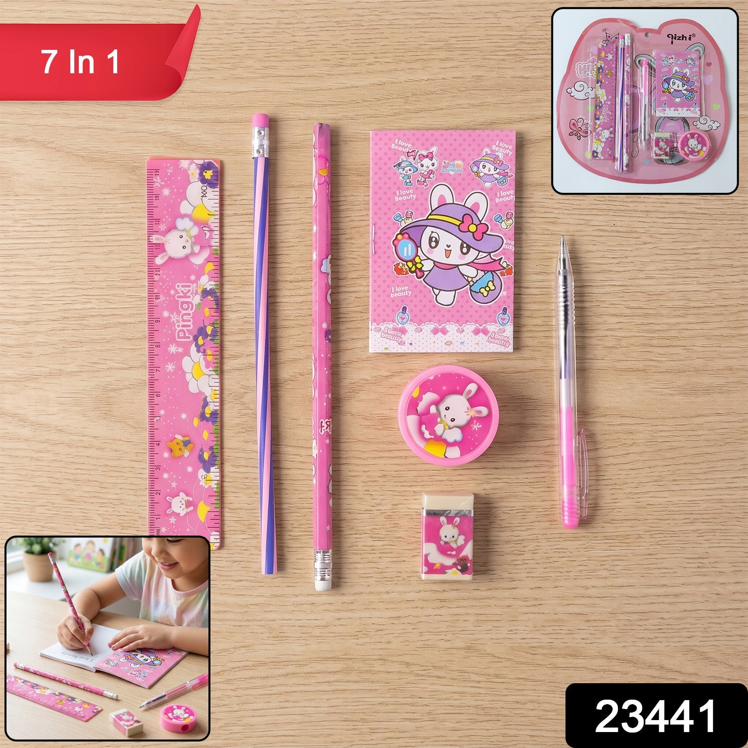 Kids Stationery Set Complete 7-in-1 Creative School Supplies