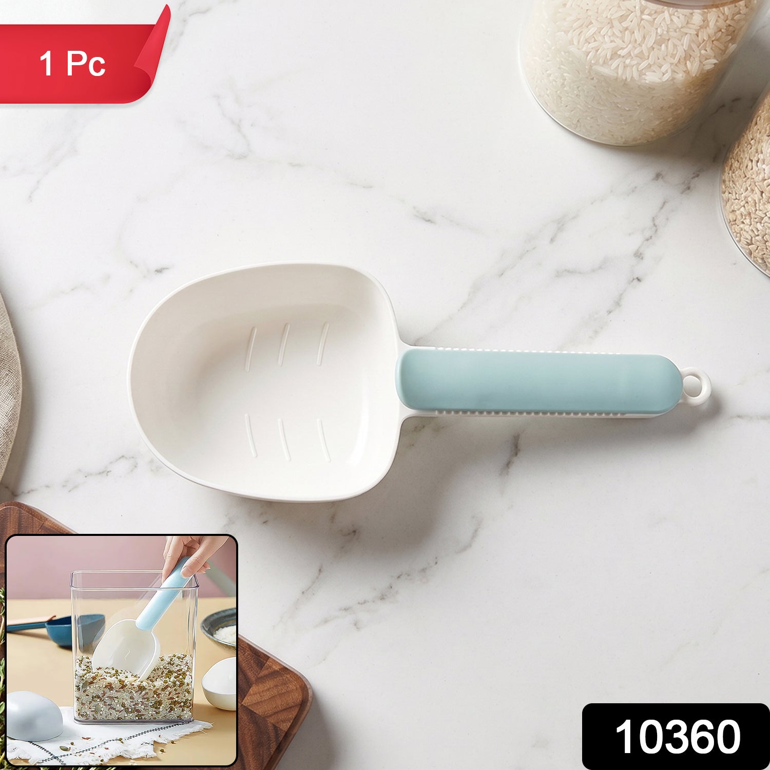 Plastic Measuring Spoon Multi-Purpose Flour & Rice Scoop | Styleva - Side View
