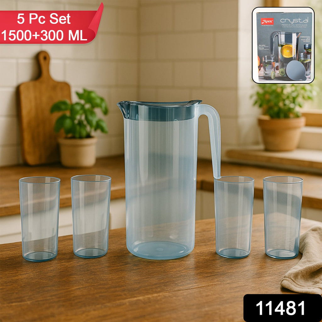 ALVENZA Crystal Premium Jug – 1500ml BPA-Free Unbreakable Set
