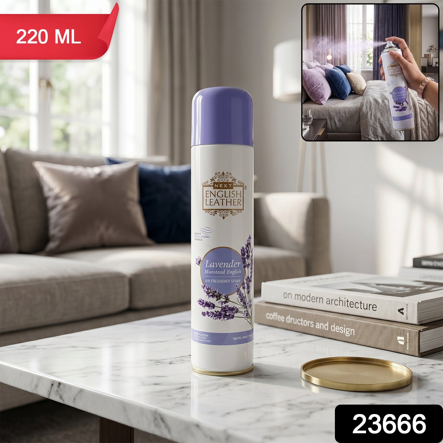 Lavender Air Freshener Spray Long-Lasting Relaxing Fragrance - Side View