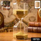 Elegant 4-Minute Glass Sand Timer for Desk & Decor - Side View