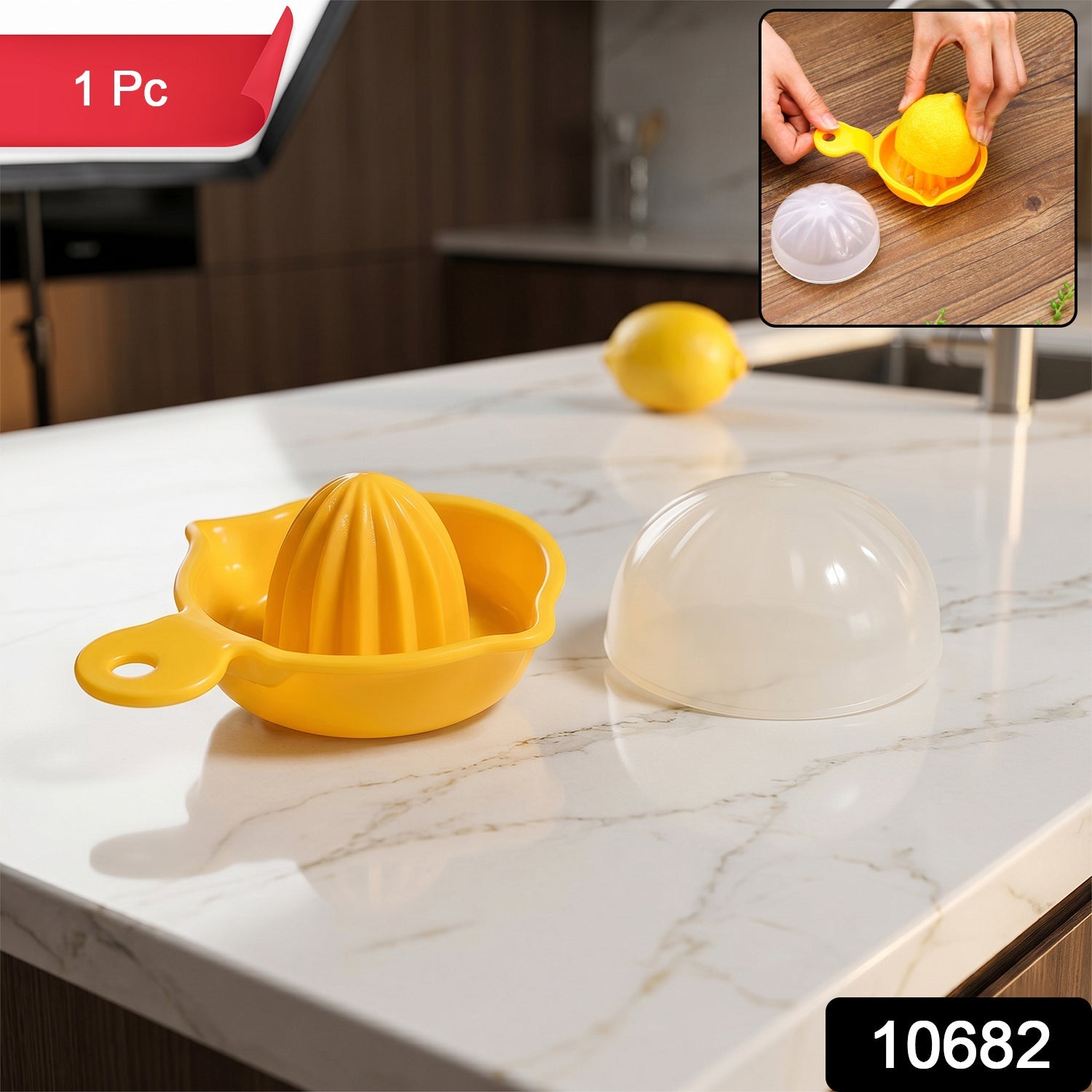 Hand-Operated Citrus Juicer Compact, Easy to Use & Mess-Free - Side View