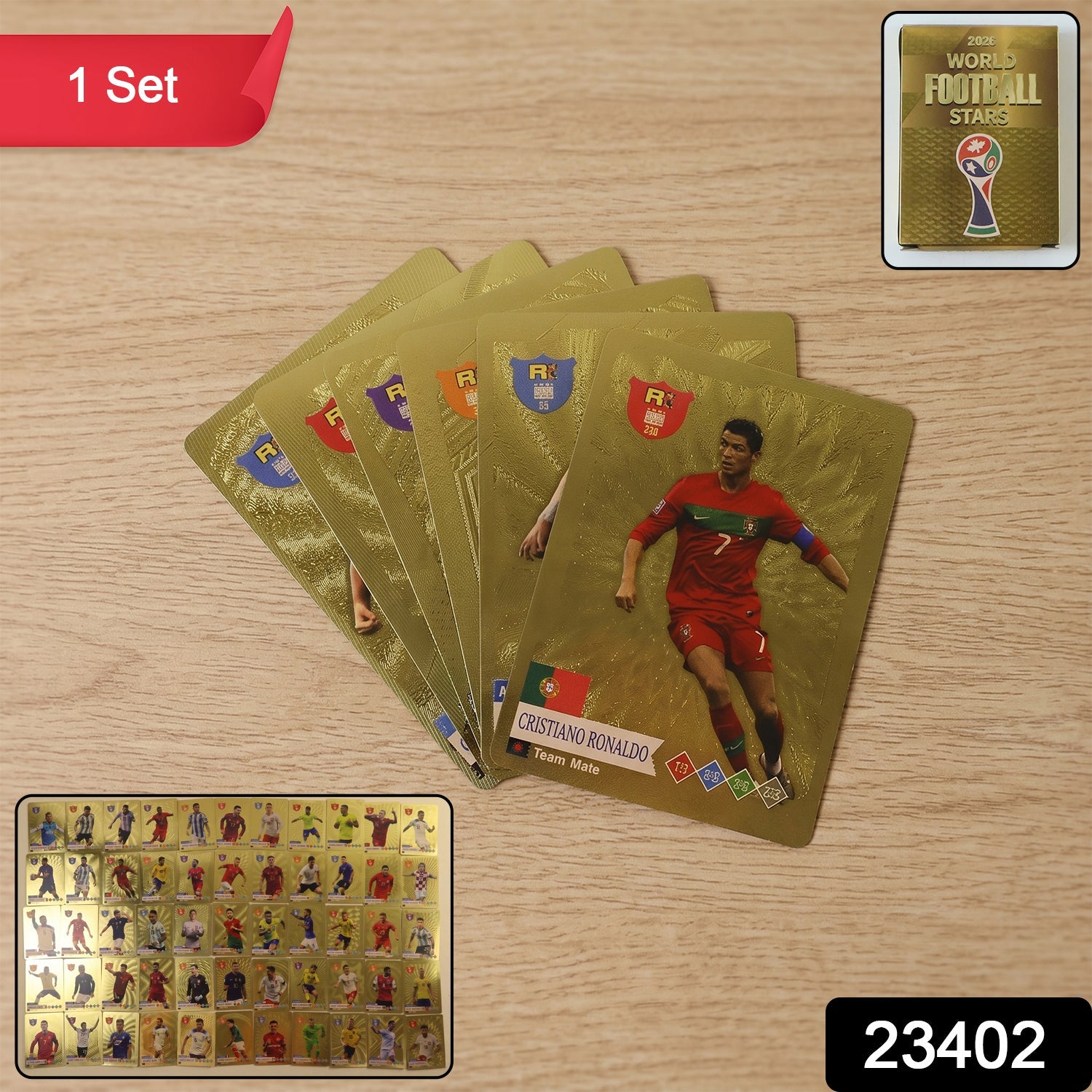 Football Trading Cards Set Premium Collectible for Fans and Enthusiasts - Side View
