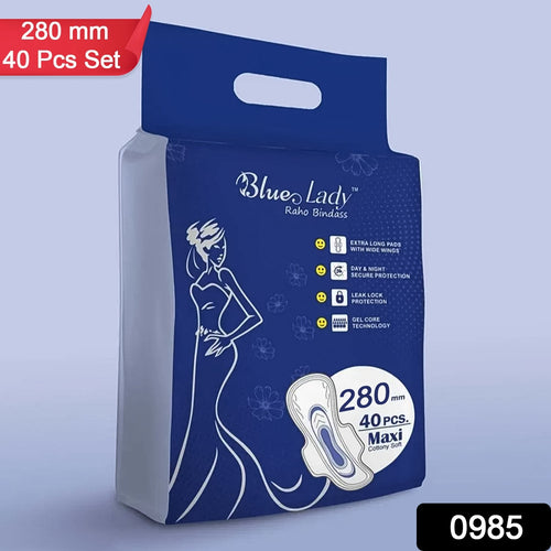 280mm Sanitary Pads Extra Long, 40-Pack | Beautiful Basics - Side View