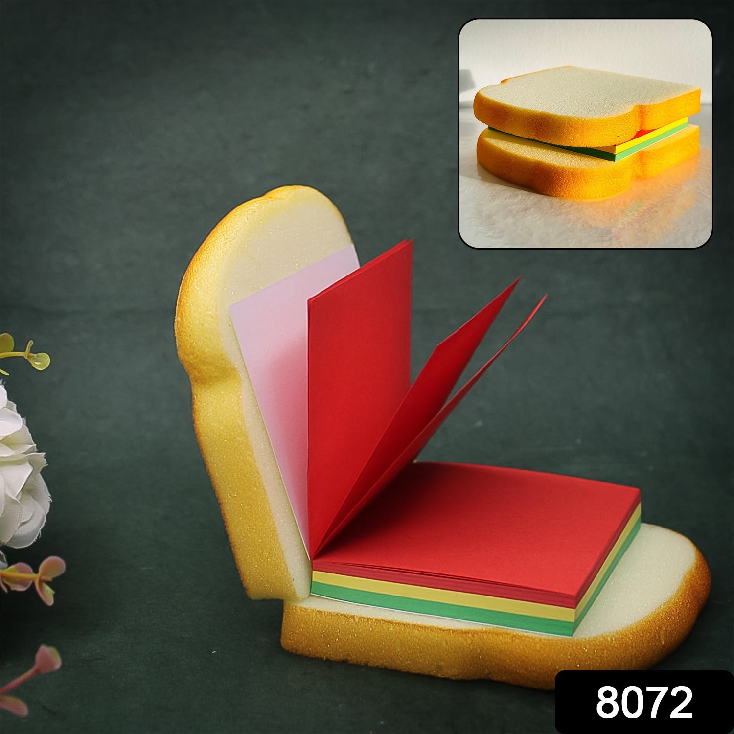 Sandwich Sticky Notes 80 Multicolor Pages | Foloria - Side View