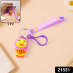ALVENZA Cartoon Duck Keychain – Cute Rainbow Strap Accessory