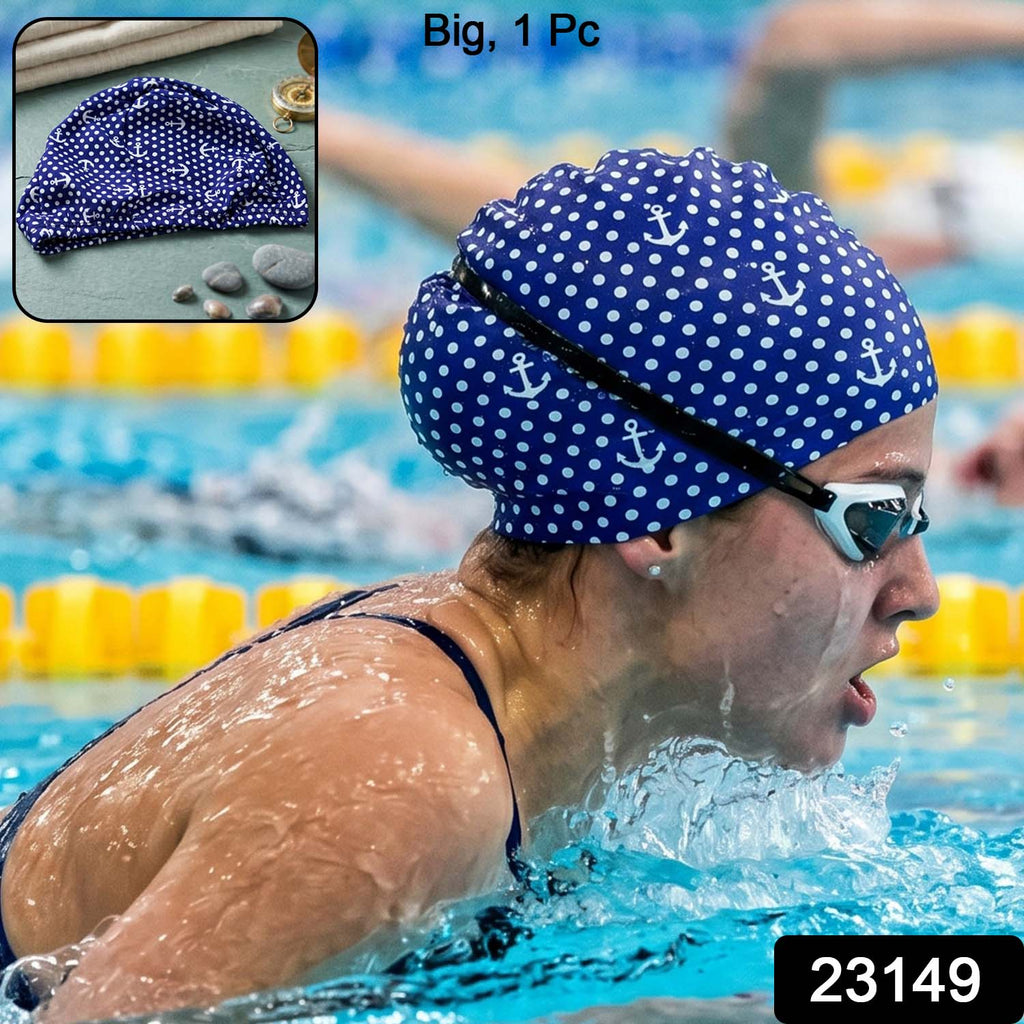 Stretchable Swimming Cap for Long Hair Large, Comfortable Fit - Side View