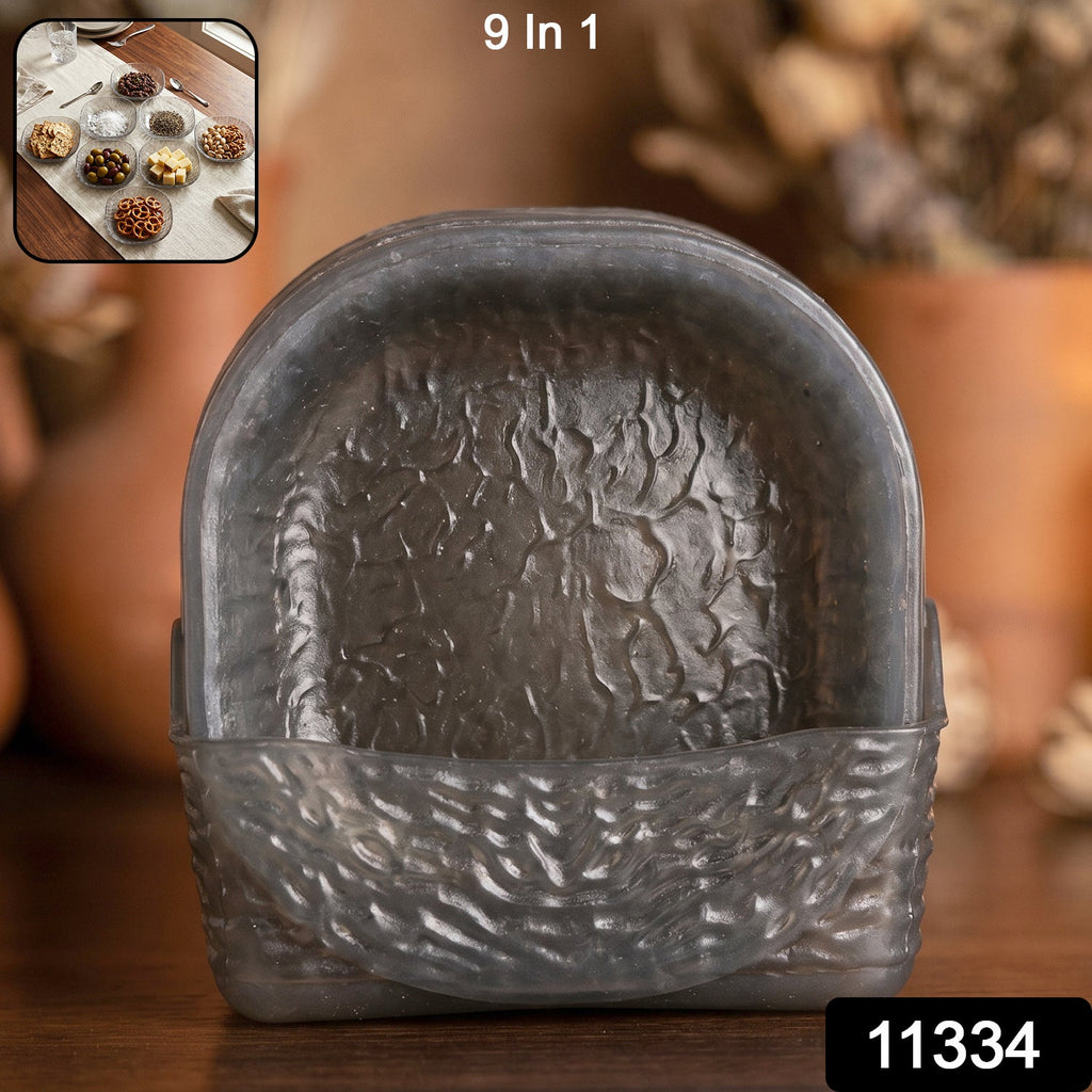 9 in 1 Snack Serving Plates Multipurpose Organizer for Parties - Side View