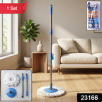 360 Rotate Spin Mop Effortless Floor Cleaning with Stainless Steel Handle - Side View