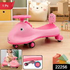 ALVENZA Kids Swing Car Ride On Toy with Music, Pink Shark Design Magic Twist Car (1 Pc)