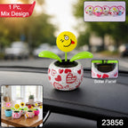 ALVENZA Solar Dancing Flower Toy with Pot for Car Dashboard and Desk Decor (1 Pc)