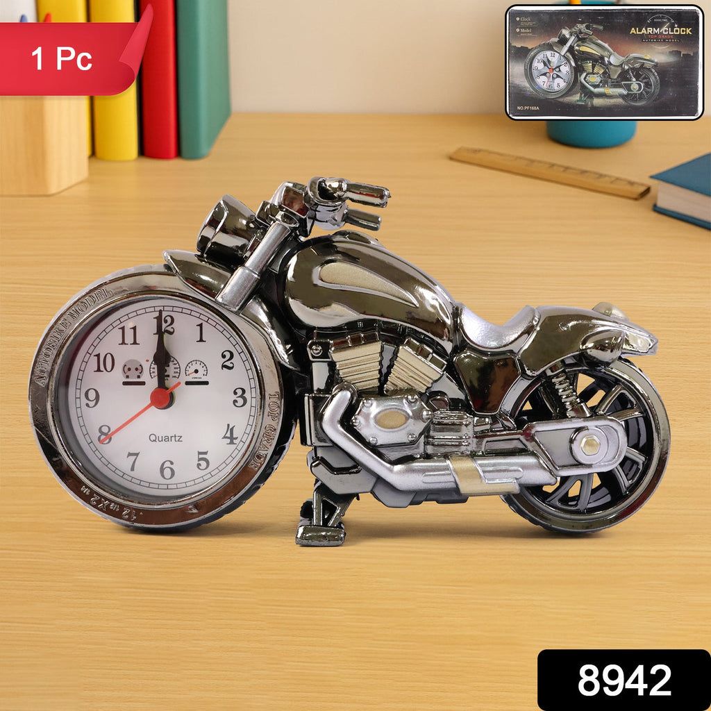 ALVENZA Motorcycle Alarm Clock – Stylish Analog Table Clock for Home Decor