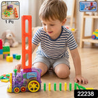 ALVENZA Automatic Domino Laying Train Engine Toy with Light and Music for K...