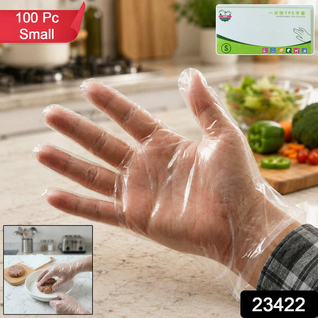 Disposable Plastic Gloves Hygienic & Practical for Home & Commercial Use - Side View