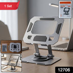 ALVENZA Foldable Metal Phone & Tablet Stand – Adjustable & Portable Desktop Support