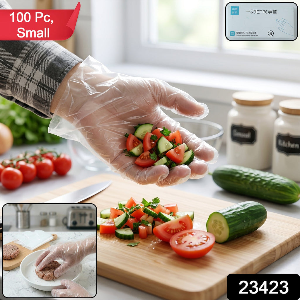 Disposable Plastic Gloves Hygienic & Convenient for Food & Cleaning - Side View