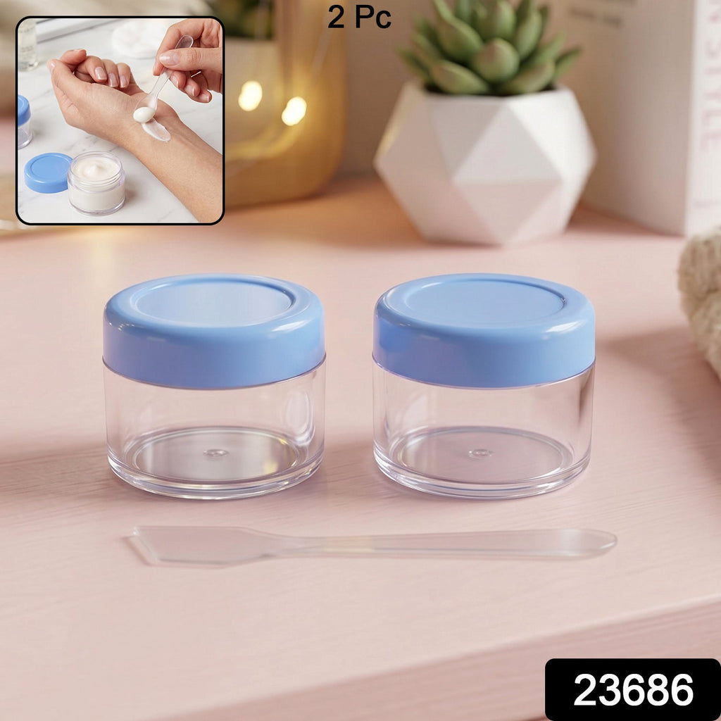 Plastic Cosmetic Jar Set Refillable Travel Containers for Creams - Side View