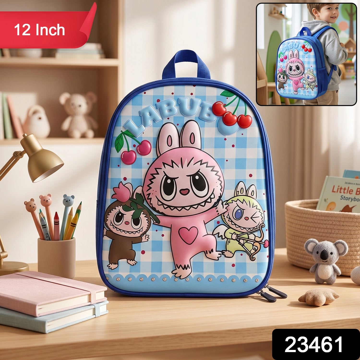Kids Cartoon Backpack Lightweight & Spacious for Small Kids - Side View