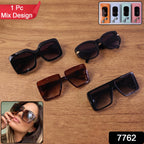 Oversized Square Sunglasses Trendy Unisex Fashion Eyewear - Side View