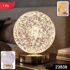 Round Crystal LED Table Lamp Dimmable Touch & USB Rechargeable - Side View