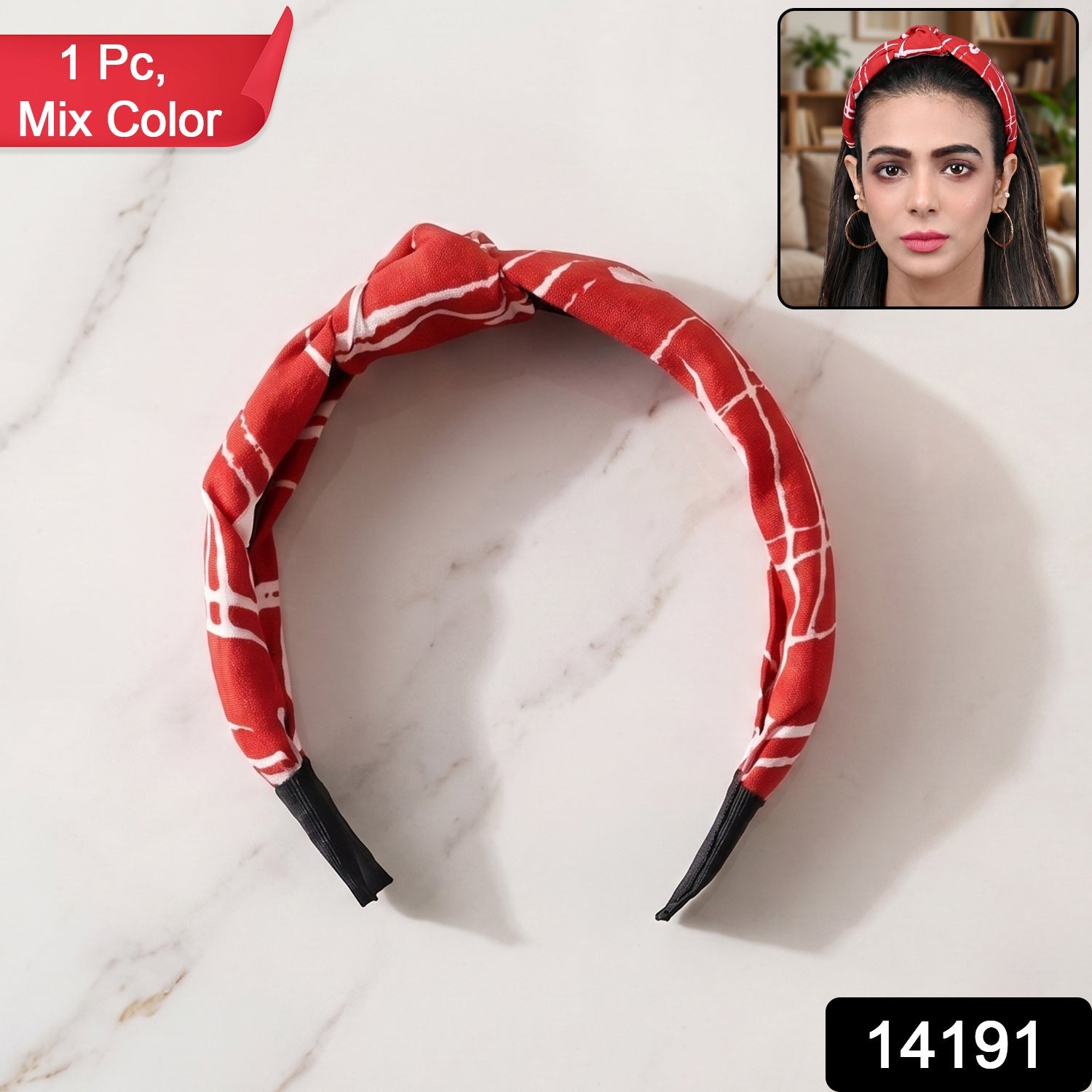 Printed Knot Hairband Stylish & Comfortable for Women - Side View