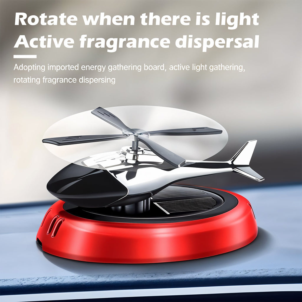 Solar Helicopter Car Air Freshener Eco-Friendly Rotating Diffuser - Back View