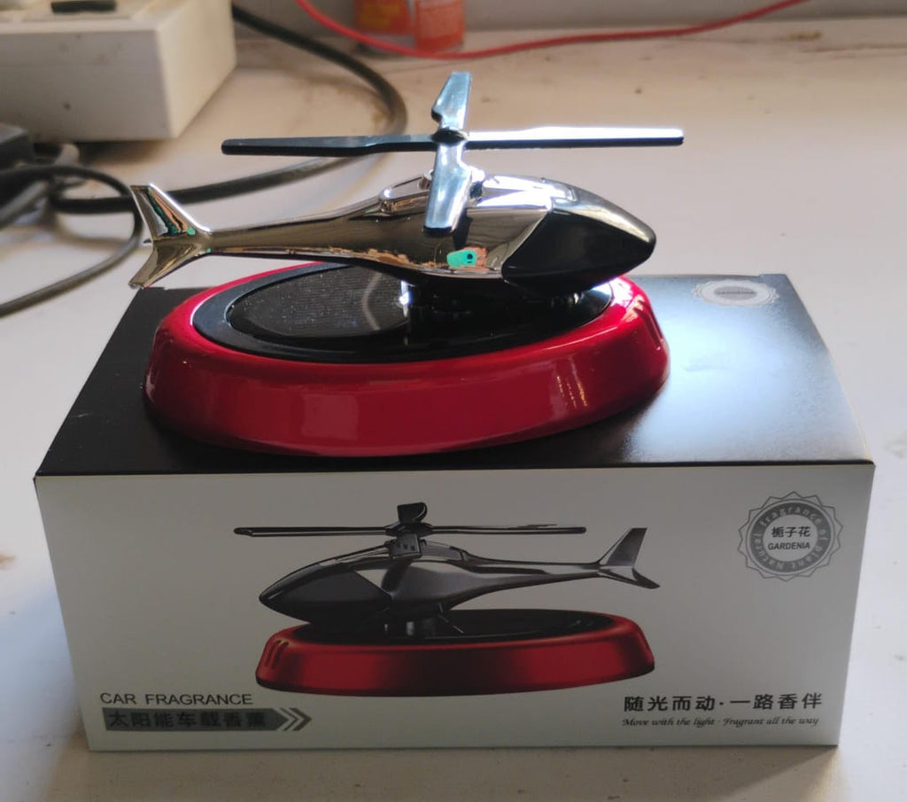 Solar Helicopter Car Air Freshener Eco-Friendly Rotating Diffuser - Detail View 7