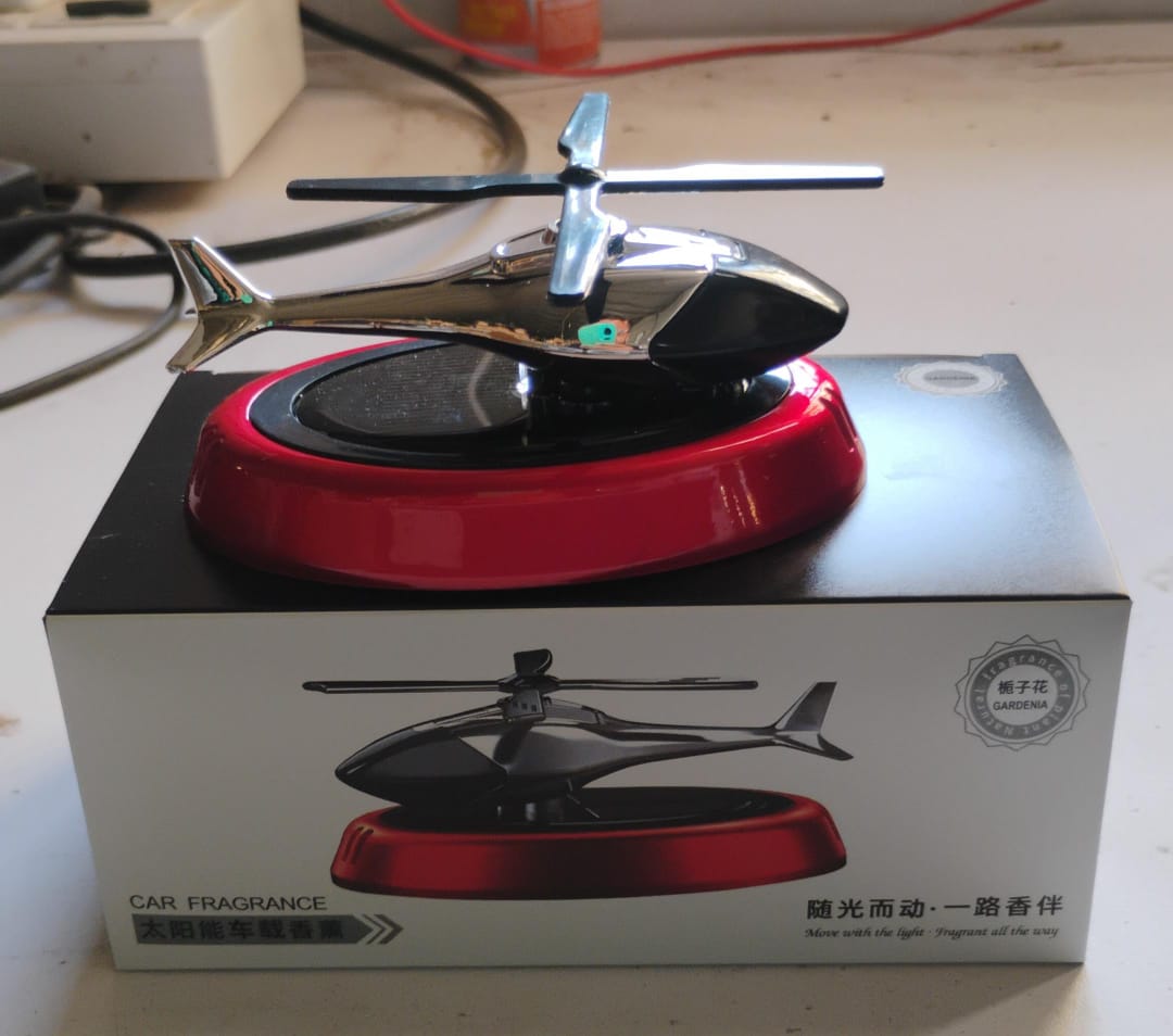 Solar Helicopter Car Air Freshener Eco-Friendly Rotating Diffuser - Detail View 7