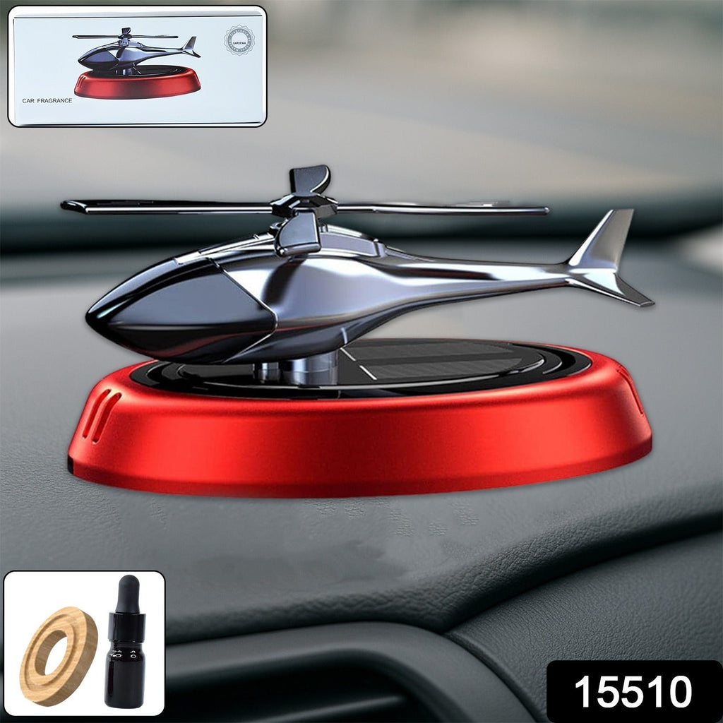Solar Helicopter Car Air Freshener Eco-Friendly Rotating Diffuser - Side View