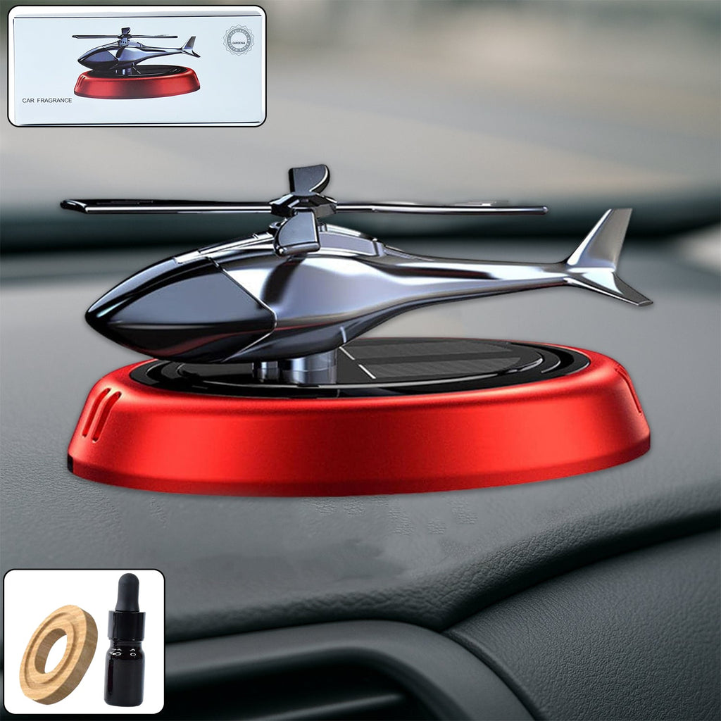 Solar Helicopter Car Air Freshener Eco-Friendly Rotating Diffuser