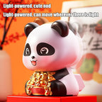 Solar Panda Car Decor Moving Dashboard Showpiece - Back View