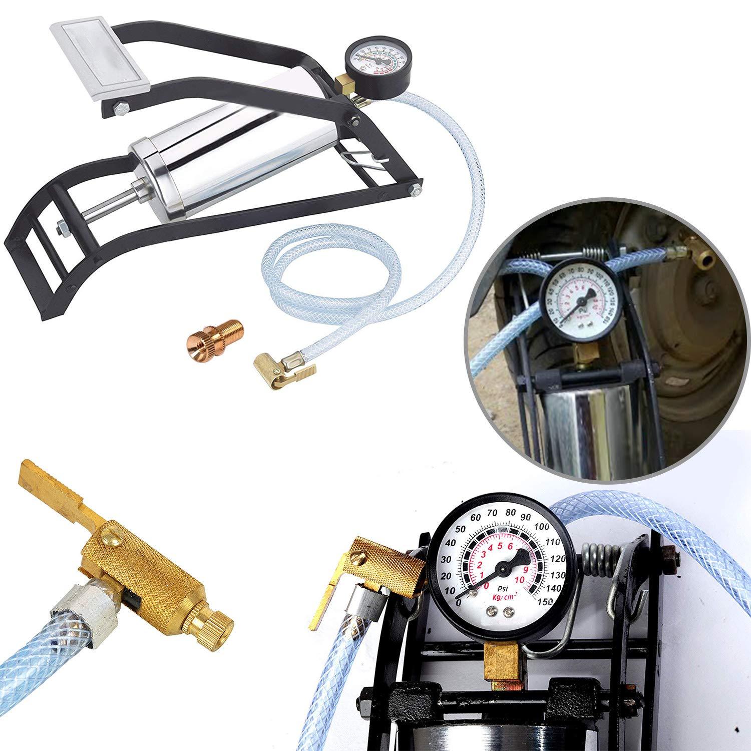 Steel Foot Pump Heavy Duty Car & Bike Tire Inflator - Detail View 6