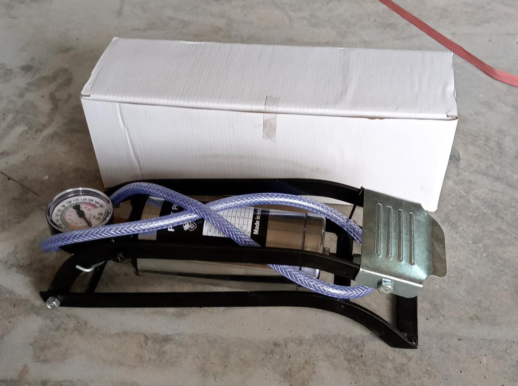 Steel Foot Pump Heavy Duty Car & Bike Tire Inflator - Detail View 7