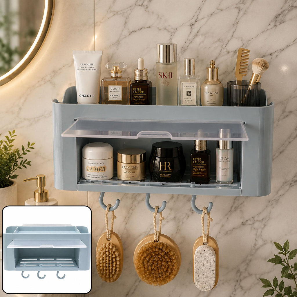 Wall Mounted Storage Organizer Shelf Space-Saving Bathroom & Kitchen Solution