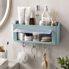 Wall Mounted Storage Organizer Shelf Space-Saving Bathroom & Kitchen Solution - Front View