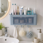 Wall Mounted Storage Organizer Shelf Space-Saving Bathroom & Kitchen Solution - Back View